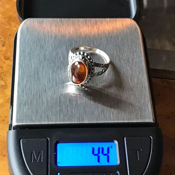 Natural Baltic Amber Sterling Silver Ring Size 7 Discounted - Picture 9 of 12